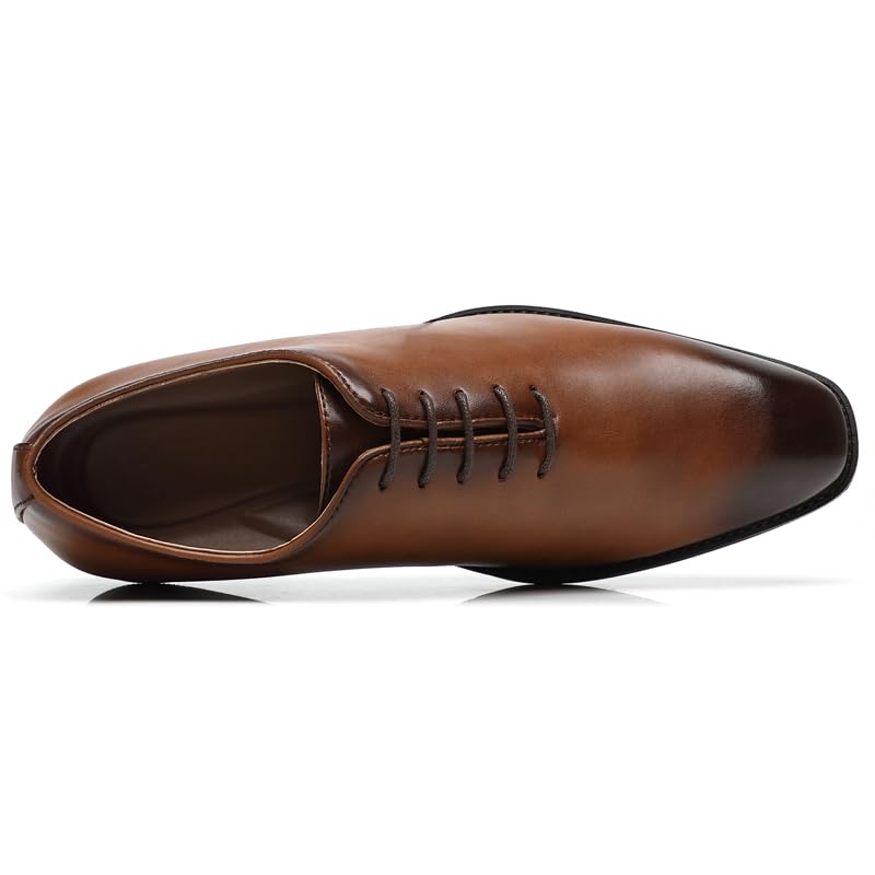 Ahico Men's Lace-Up Leather Shoes Classic Dress Shoes Oxford Shoes Formal Business Breathable and Comfortable, Casual and Work