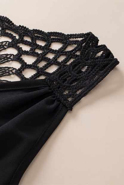 Openwork V-Neck Tank White / S White / M White / L White / S-White / M-White / L-Black / S-Black / M-Black / L-