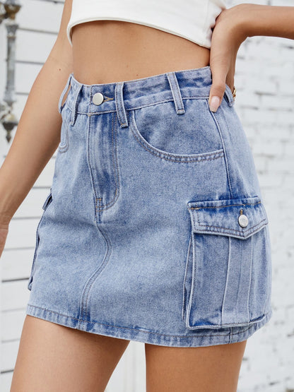 Cargo Denim Skirt Medium / S Medium / M Medium / L Medium / S-Medium / M-Medium / L-Medium / XL-Medium / 2XL-Dark / S-Dark / M-Dark / L-Dark / XL-Dark / 2XL-Black / S-Black / M-Black / L-Black / XL-Black / 2XL-