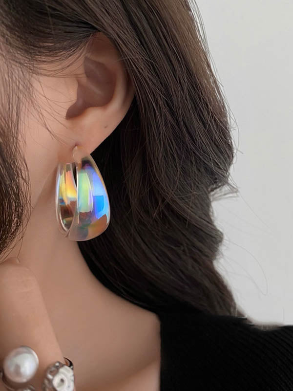 Normcore Geometric Drop Earrings - Bold Contrast Color Design TRANSPARENT / One_size TRANSPARENT / One_size-