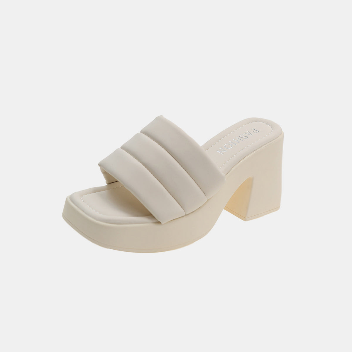 Open Toe Block Heel Sandals - Fashionqueene.com-Heel sandal