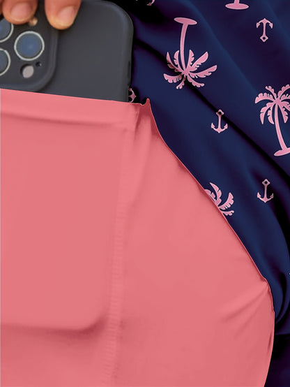 Mens Swim Trunks with Compression Liner Quick Dry Swimming Trunks Swimsuit