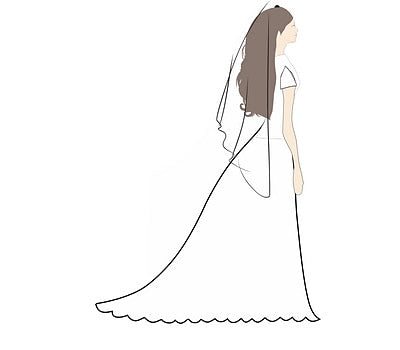 Elegant Two-Tier Classic Tulle Wedding Veil -Shoulder Length, Pure Color Design for a Timeless Touch Ivory Ivory-