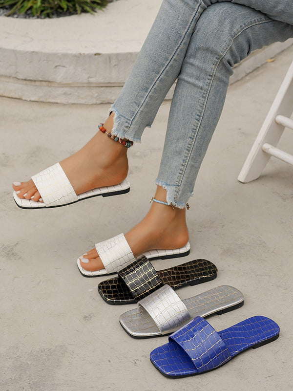 Chic Open-Toe Split Joint Flat Slippers for Effortless Style