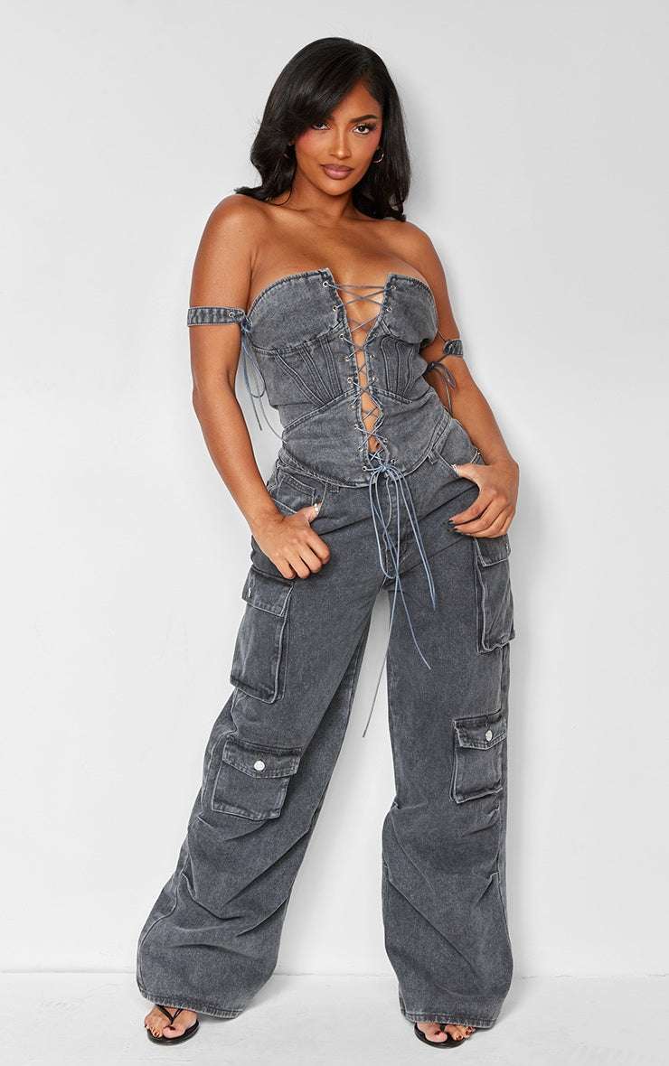 Chic Light Blue Wash Denim Lace-Up Front Corset for Flattering Shape Light Blue Wash / 6 Light Blue Wash / 8 Light Blue Wash / 10 Light Blue Wash / 6-Light Blue Wash / 8-Light Blue Wash / 10-Light Blue Wash / 12-Light Blue Wash / 14-Light Blue Wash / 16-Light Blue Wash / 18-Light Blue Wash / 20-Charcoal / 6-Charcoal / 8-Charcoal / 10-Charcoal / 12-Charcoal / 14-Charcoal / 16-Charcoal / 18-Charcoal / 20-