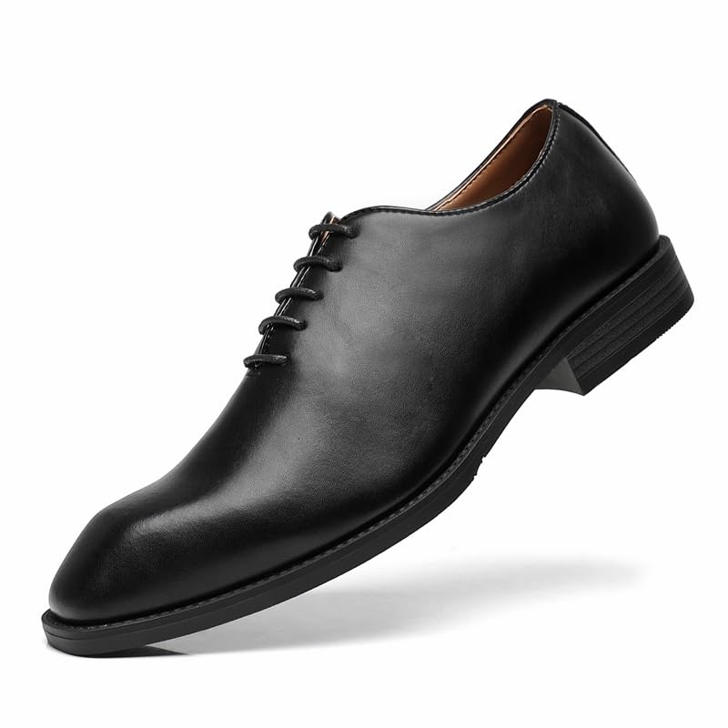 Ahico Men's Lace-Up Leather Shoes Classic Dress Shoes Oxford Shoes Formal Business Breathable and Comfortable, Casual and Work
