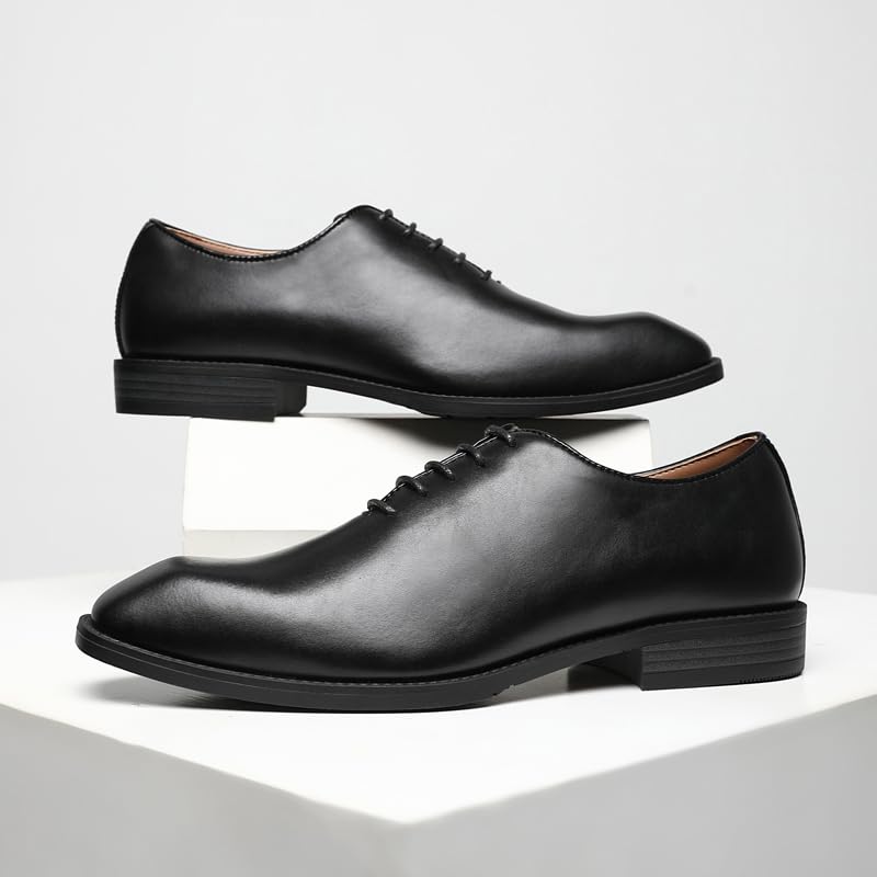 Ahico Men's Lace-Up Leather Shoes Classic Dress Shoes Oxford Shoes Formal Business Breathable and Comfortable, Casual and Work