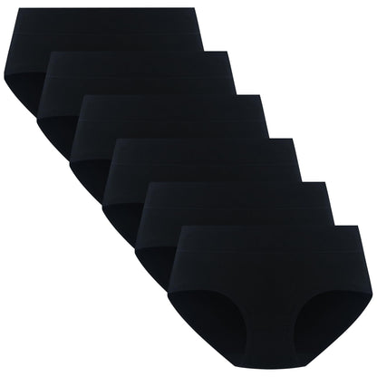 POPKOK Teen Girls Cotton Underwear Mid Waist Brief Panties 6 pack