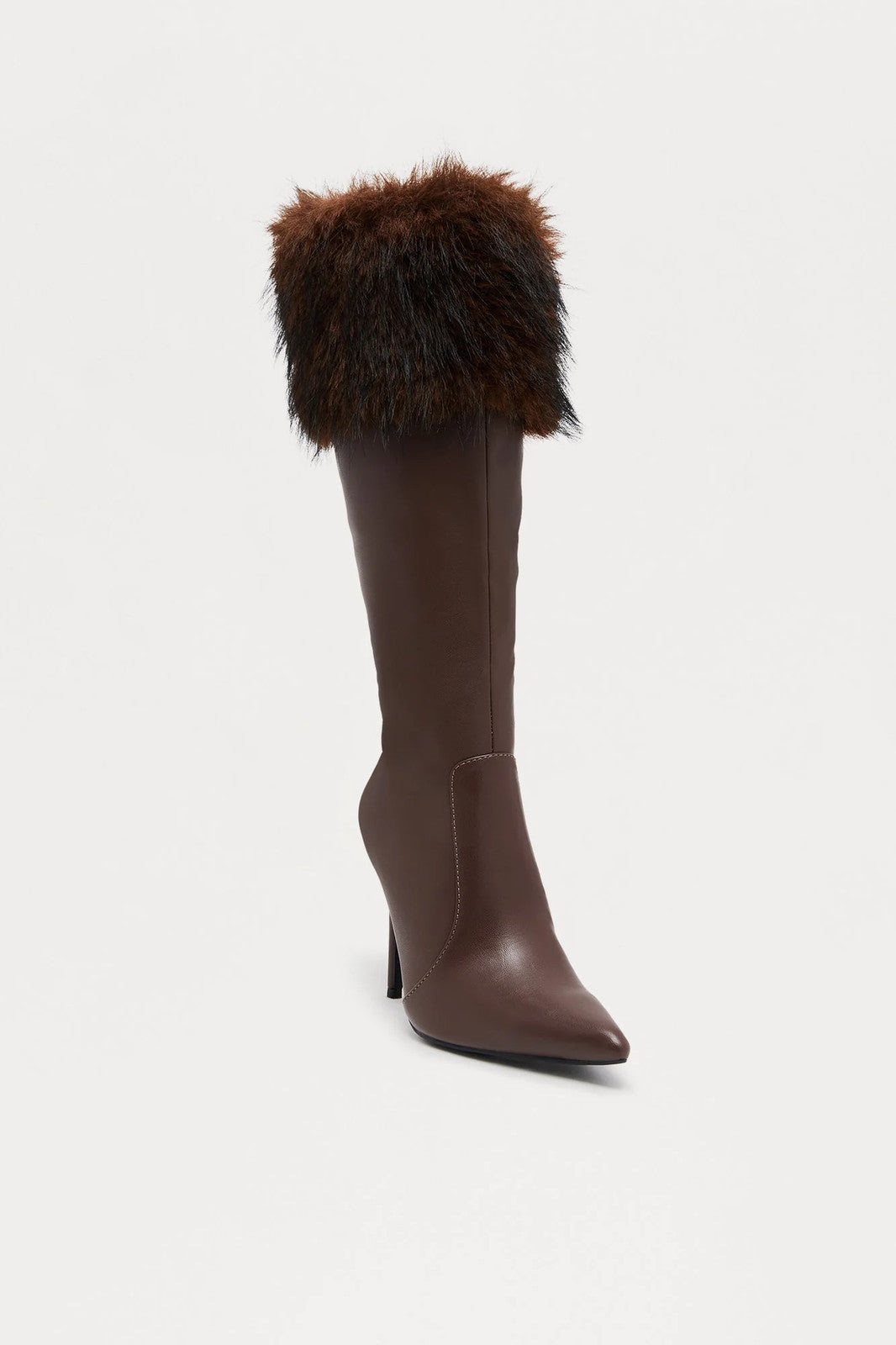 Chic Manchester Faux Fur Trim Boots in Brown - Stylish Winter Footwear