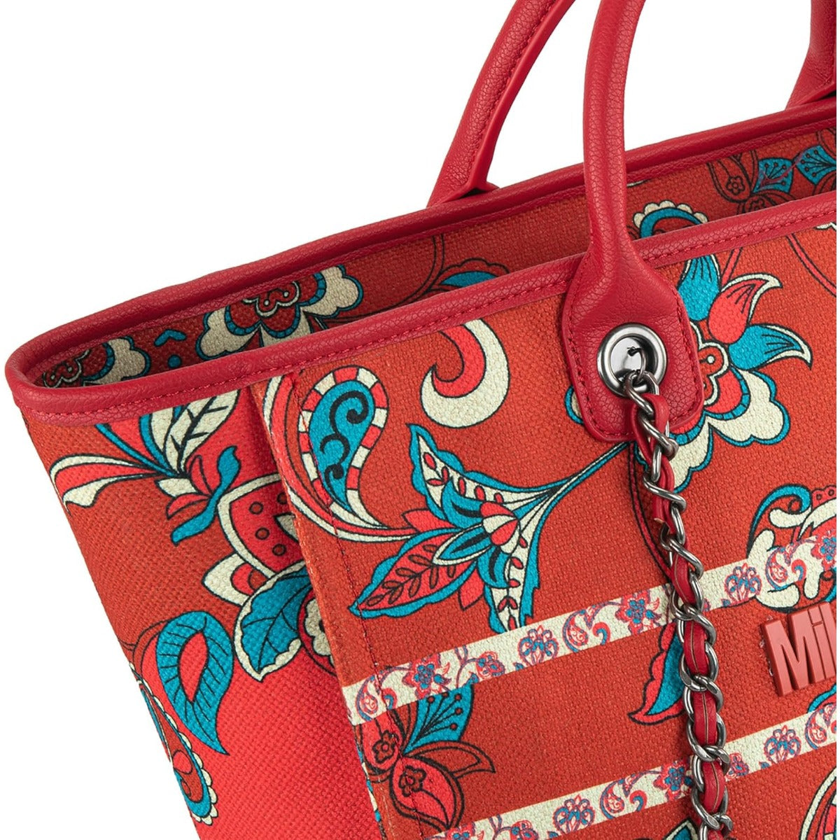 Milan Chiva Floral Tote Bag for Women Embroidered Top-handle Crossbody Purse