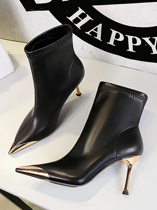Chic Pointed Toe Split Joint Boots: Elevate Your Style with Elegance