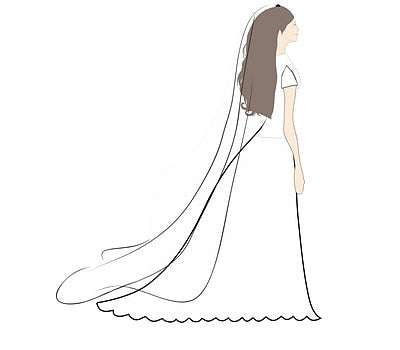 Elegant Two-Tier Classic Tulle Wedding Veil -Shoulder Length, Pure Color Design for a Timeless Touch Ivory Ivory-