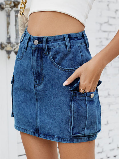 Cargo Denim Skirt Medium / S Medium / M Medium / L Medium / S-Medium / M-Medium / L-Medium / XL-Medium / 2XL-Dark / S-Dark / M-Dark / L-Dark / XL-Dark / 2XL-Black / S-Black / M-Black / L-Black / XL-Black / 2XL-