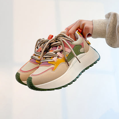 Lace Up Contrast Round Toe Platform Sneakers Green / 38(US7) Green / 39(US8) Green / 40(US9) Green / 38(US7)-Green / 39(US8)-Green / 40(US9)-Hot Pink / 35(US4)-Hot Pink / 36(US5)-Hot Pink / 37(US6)-Hot Pink / 38(US7)-Hot Pink / 39(US8)-Hot Pink / 40(US9)-Green / 35(US4)-Green / 36(US5)-Green / 37(US6)-