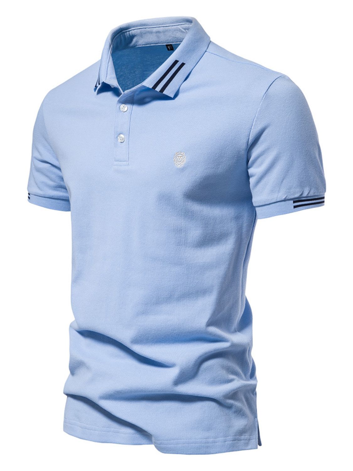 Men's Embroidered Striped Short Sleeve Polo Light Blue / 2XL Navy / S White / L Light Blue / 2XL-Navy / S-White / L-White / XL-White / 2XL-Dark Gray / M-Navy / L-White / S-Olive Brown / M-Olive Brown / 2XL-White / M-Dark Gray / S-Navy / XL-Olive Brown / XL-Olive Brown / S-Light Blue / XL-Navy / 2XL-Dark Gray / 2XL-Olive Brown / L-Dark Gray / XL-Light Blue / M-Light Blue / S-Navy / M-Dark Gray / L-Light Blue / L-