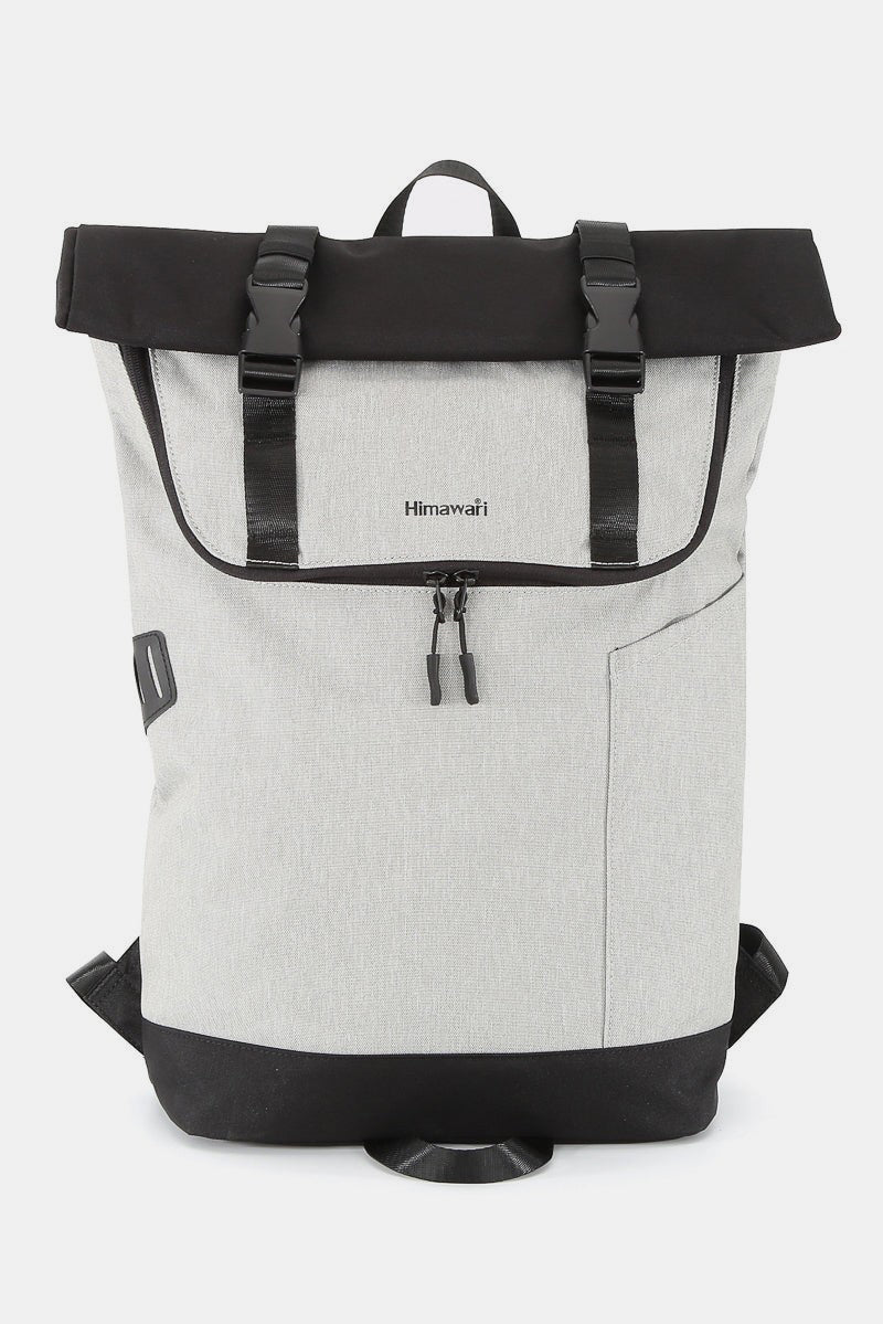 Himawari Contrast Waterproof Canvas Backpack Bag Mocha / One Size Light Gray / One Size 