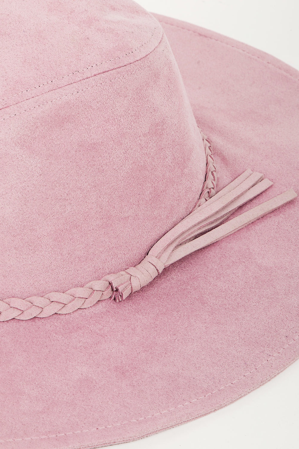 Fame Braided Faux Suede Hat - Fashionqueene.com