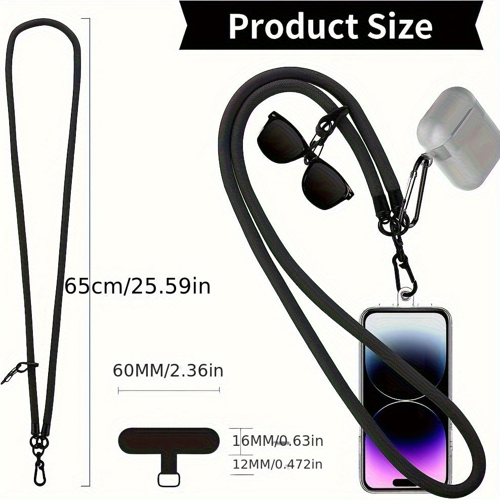 (5 Pieces) Mobile Phone Lanyards, Universal Adjustable Nylon Crossbody Lanyard