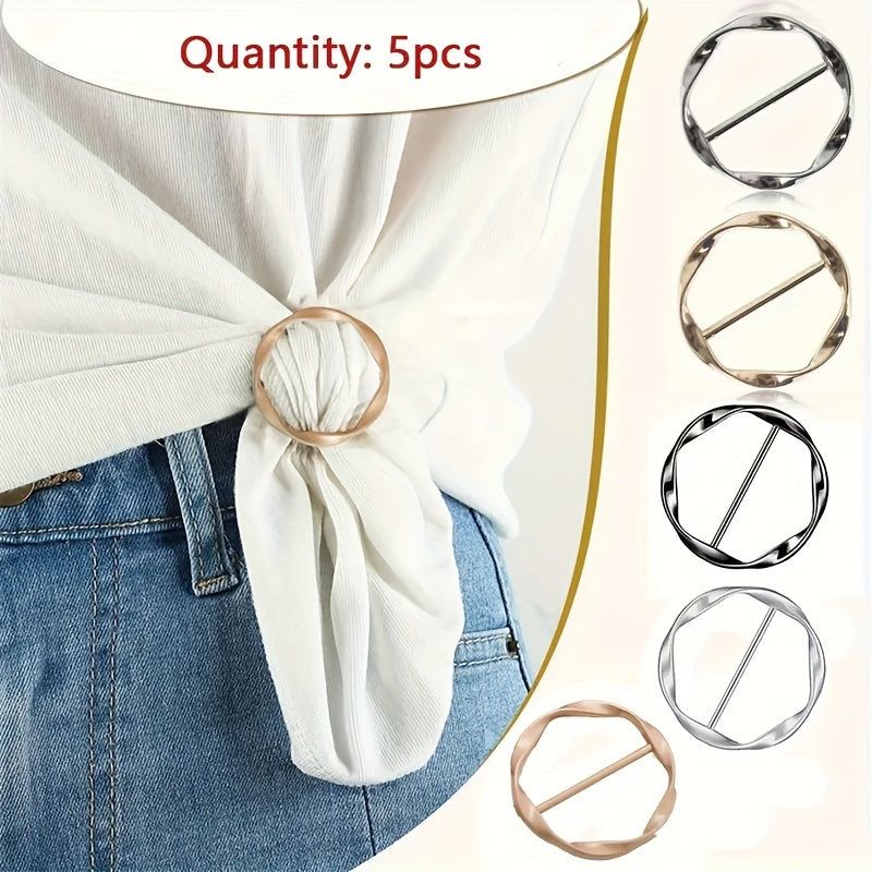 5pcs Exquisite Silk Scarf Ring Clips - Fashionqueene.com