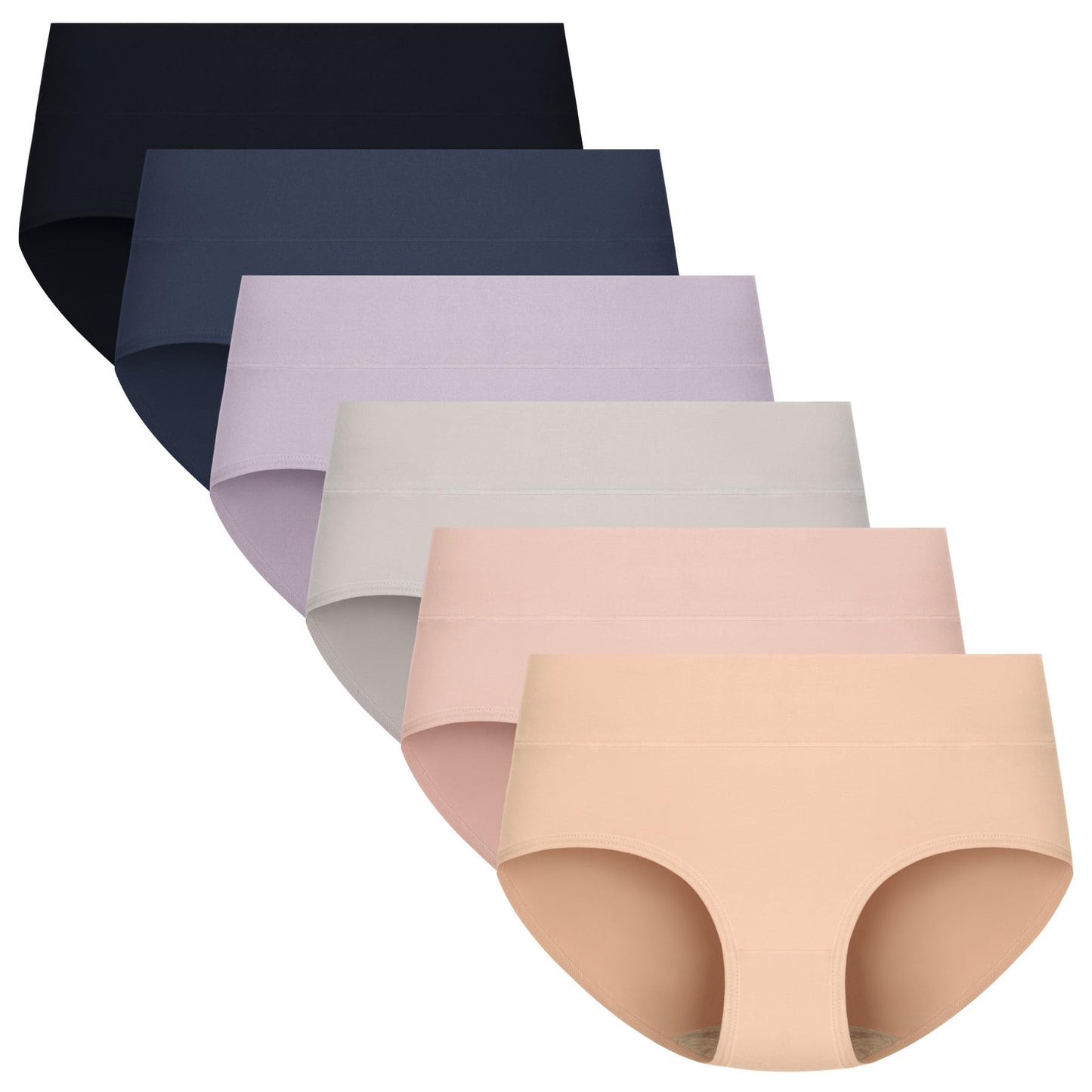 POPKOK Teen Girls Cotton Underwear Mid Waist Brief Panties 6 pack