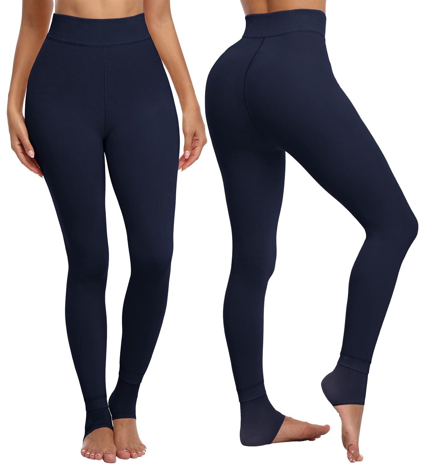 CHRLEISURE Women's Fleece Lined Tights - Fake Sheer Warm Pantyhose Thick Winter Leggings