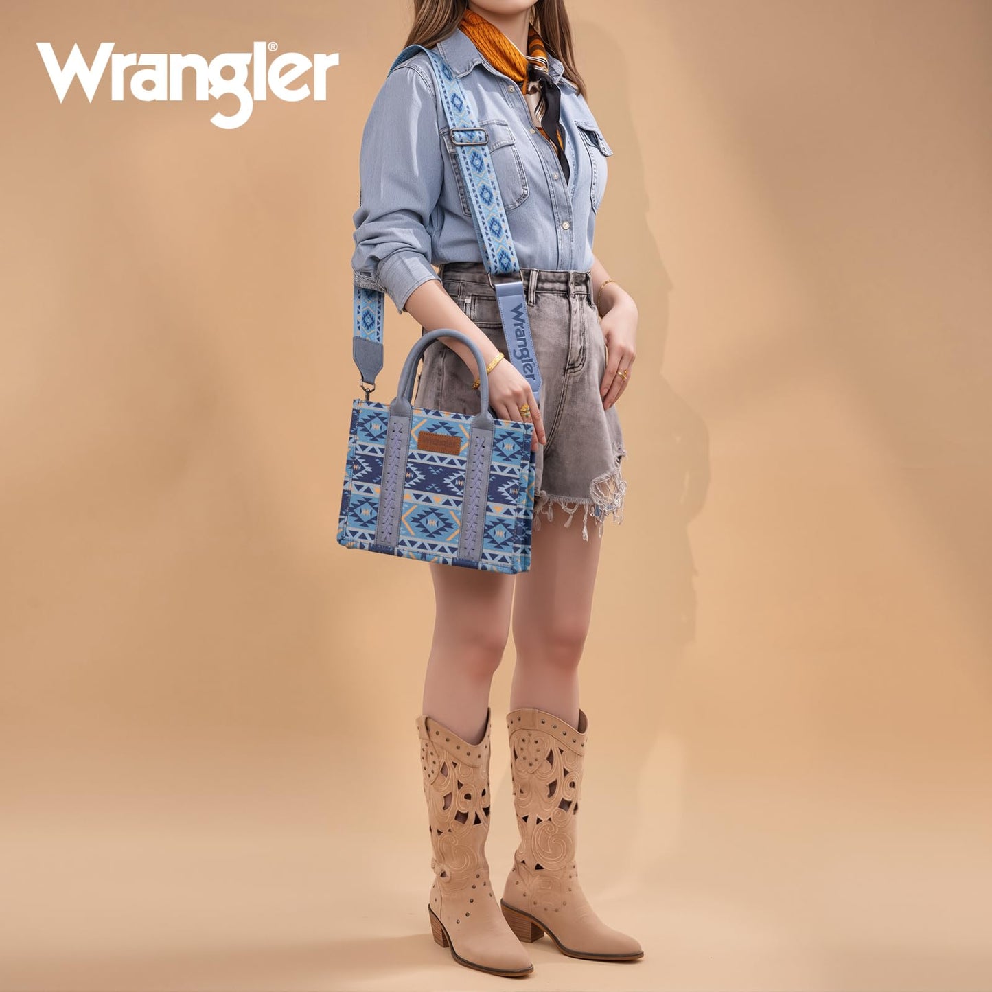 Wrangler Aztec Tote Bag for Women Boho Shoulder Purses and Handbags