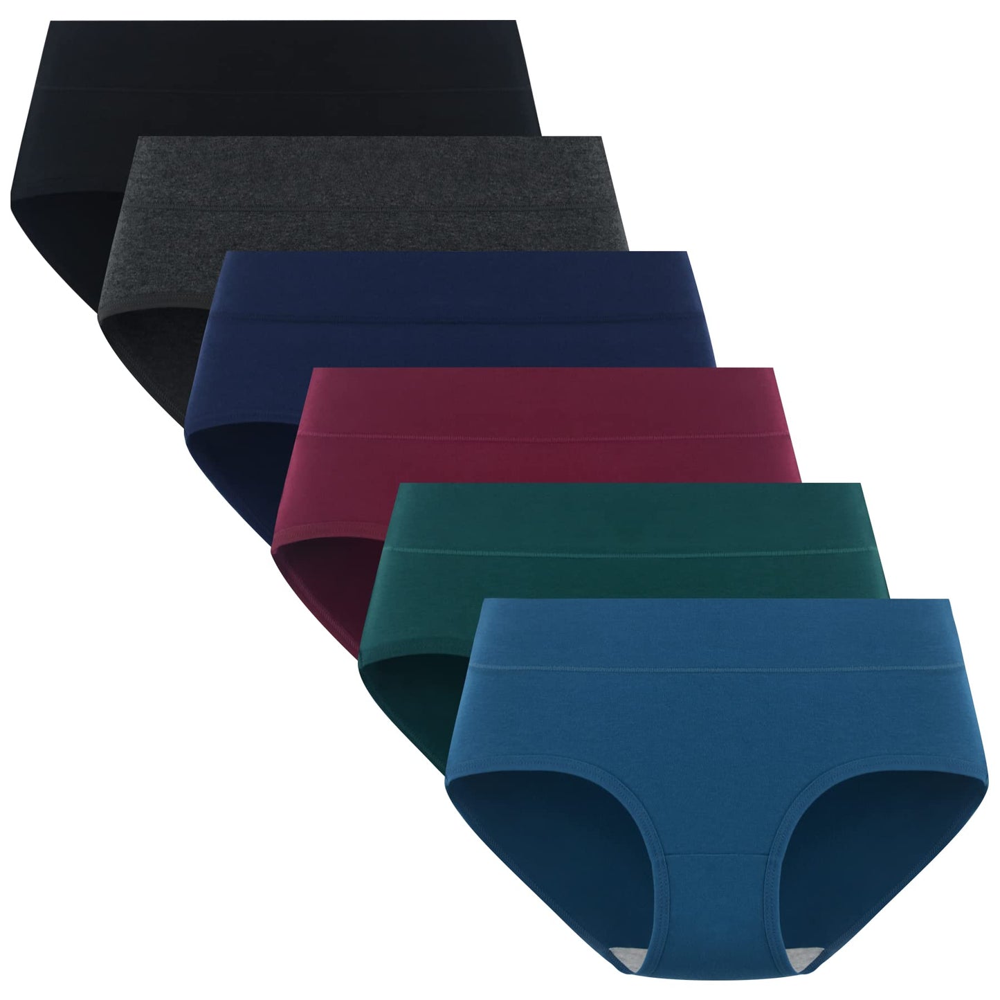 POPKOK Teen Girls Cotton Underwear Mid Waist Brief Panties 6 pack