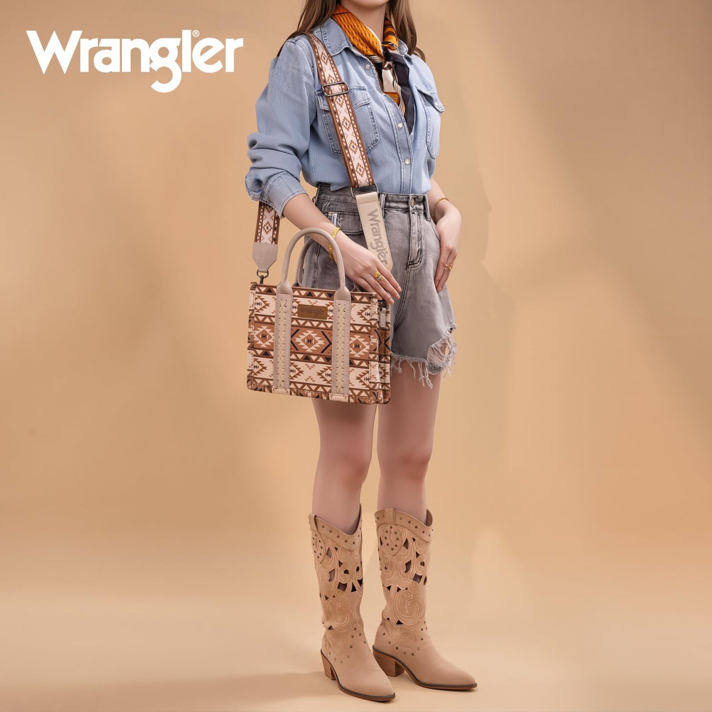 Wrangler Aztec Tote Bag for Women Boho Shoulder Purses and Handbags
