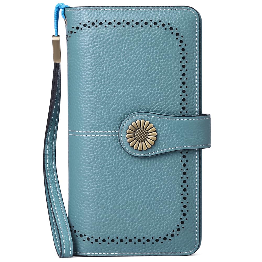 SENDEFN Wallets for Women Leather Credit Card Holder with RFID Blocking Large Capacity Wristlet