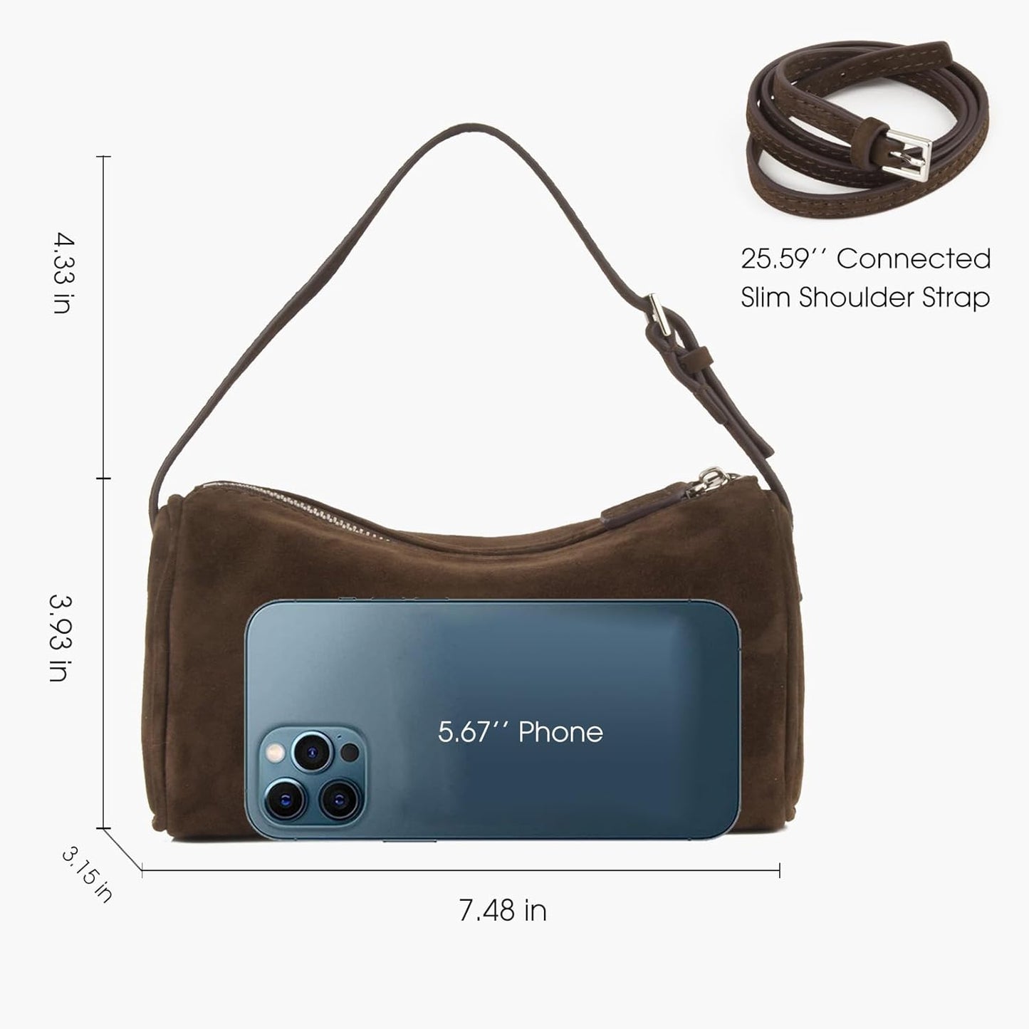 Premium Suede Leather Crossbody Purses for Women, Small Shoulder Bag with Adjustable Strap and Crossbody Hobo Bag