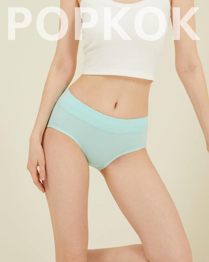 POPKOK Teen Girls Cotton Underwear Mid Waist Brief Panties 6 pack