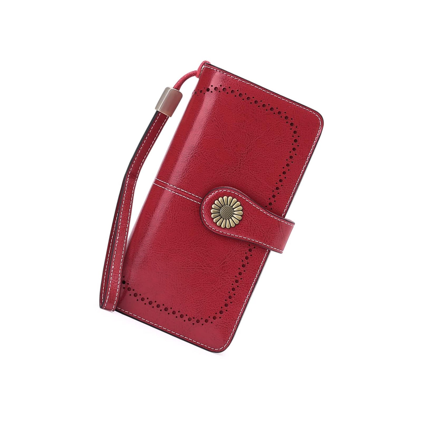 SENDEFN Wallets for Women Leather Credit Card Holder with RFID Blocking Large Capacity Wristlet