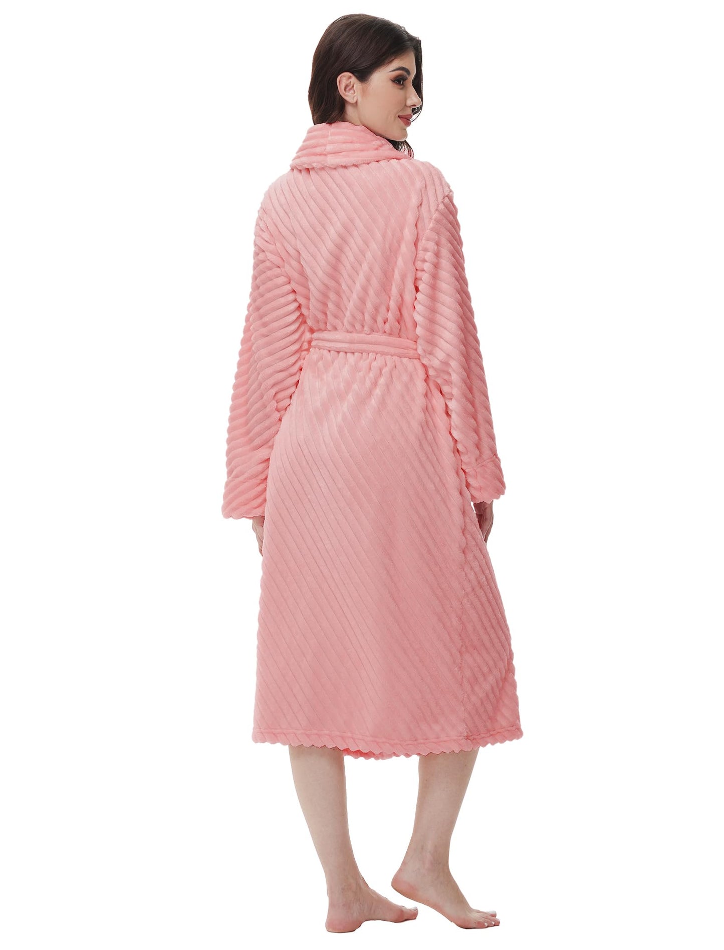 Yurhap Premium Robes for Women - Super Soft Cozy Fleece Womens Robe Plush Long Bathrobe