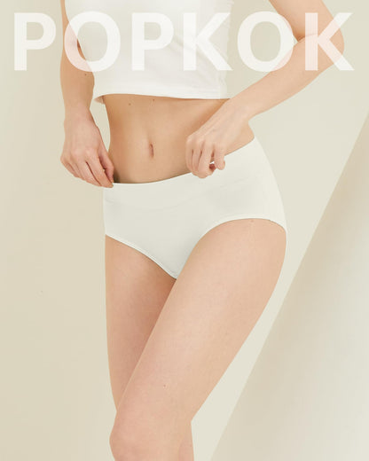 POPKOK Teen Girls Cotton Underwear Mid Waist Brief Panties 6 pack