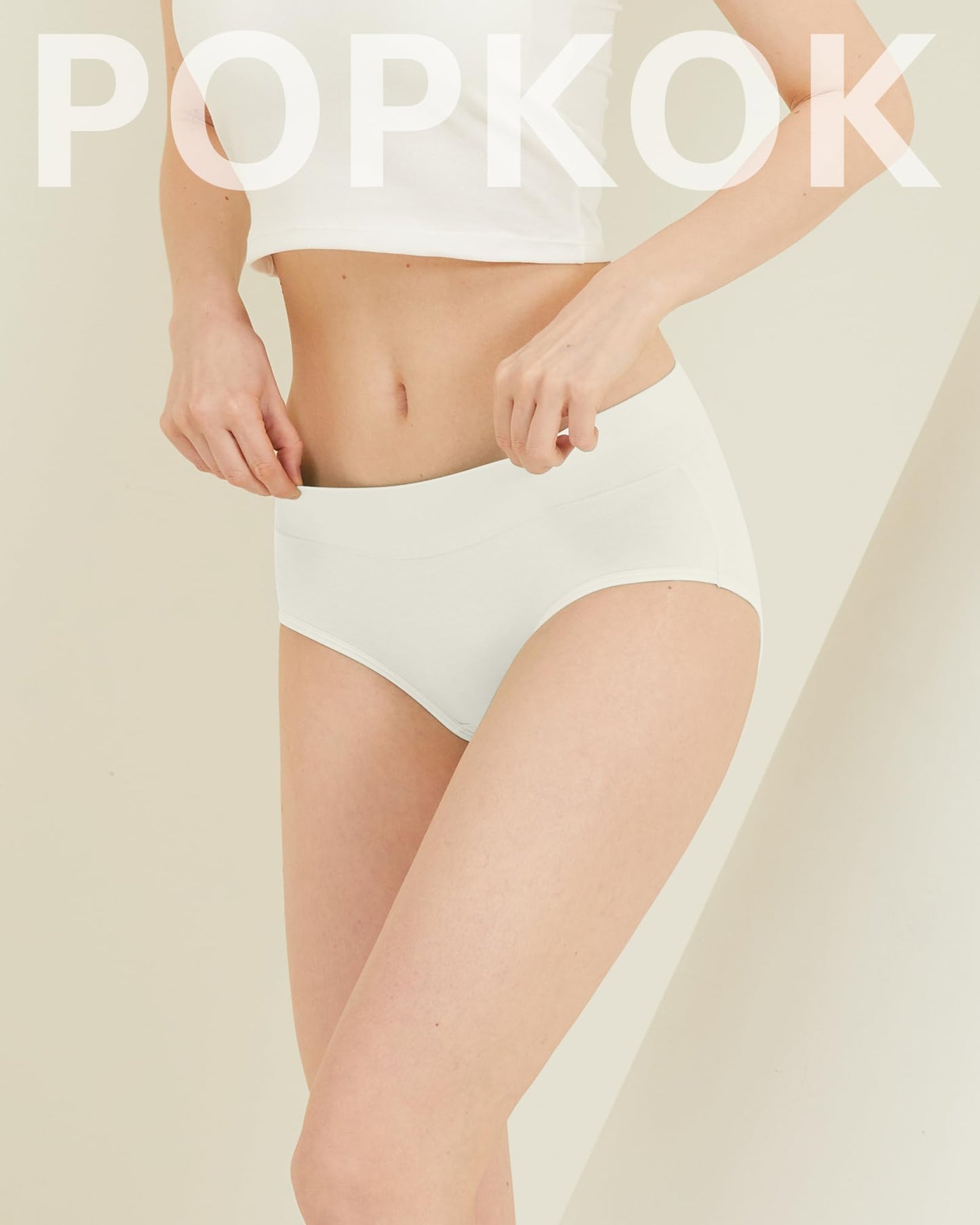 POPKOK Teen Girls Cotton Underwear Mid Waist Brief Panties 6 pack