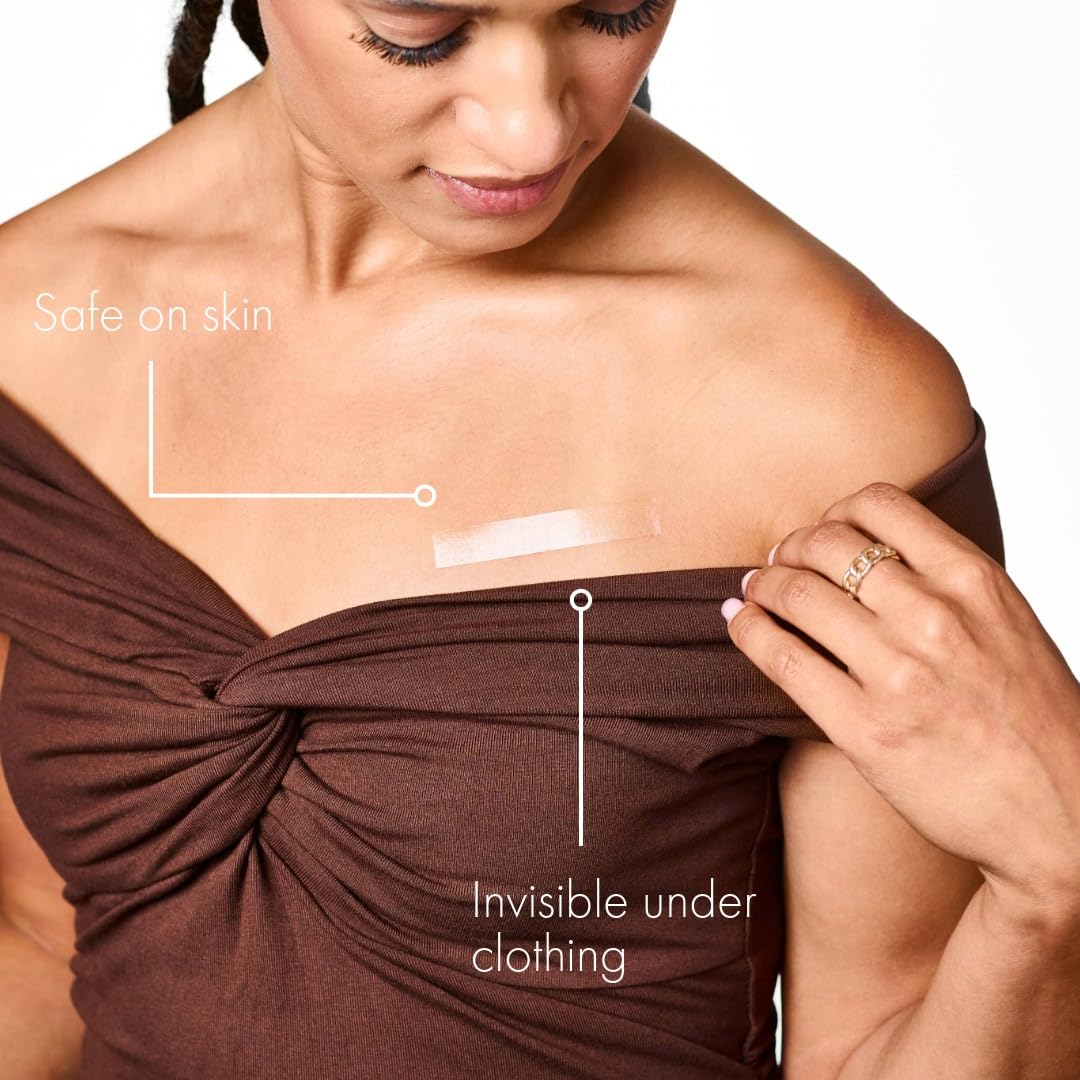 Fearless Tape - Fashion Tape Double Sided for Clothing Body & Dresses (50 Strips) | Clear Fabric Tape for Clothes Skin | Adhesive Body Tape All Day Hold