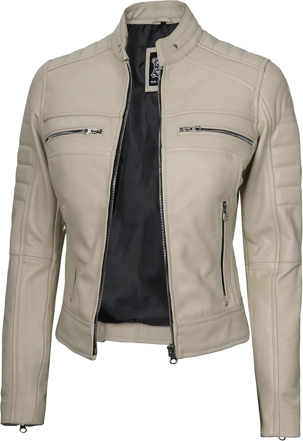 Decrum Leather Jacket Women - Stylish Casual Real Lambskin Leather Jackets for Women