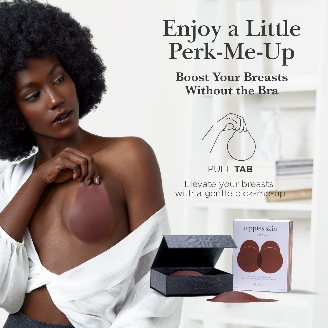 Nippies Nipple Covers for Women - Reusable Sticky Silicone Pasties with Travel Case - Original Circle or Lift Style Available