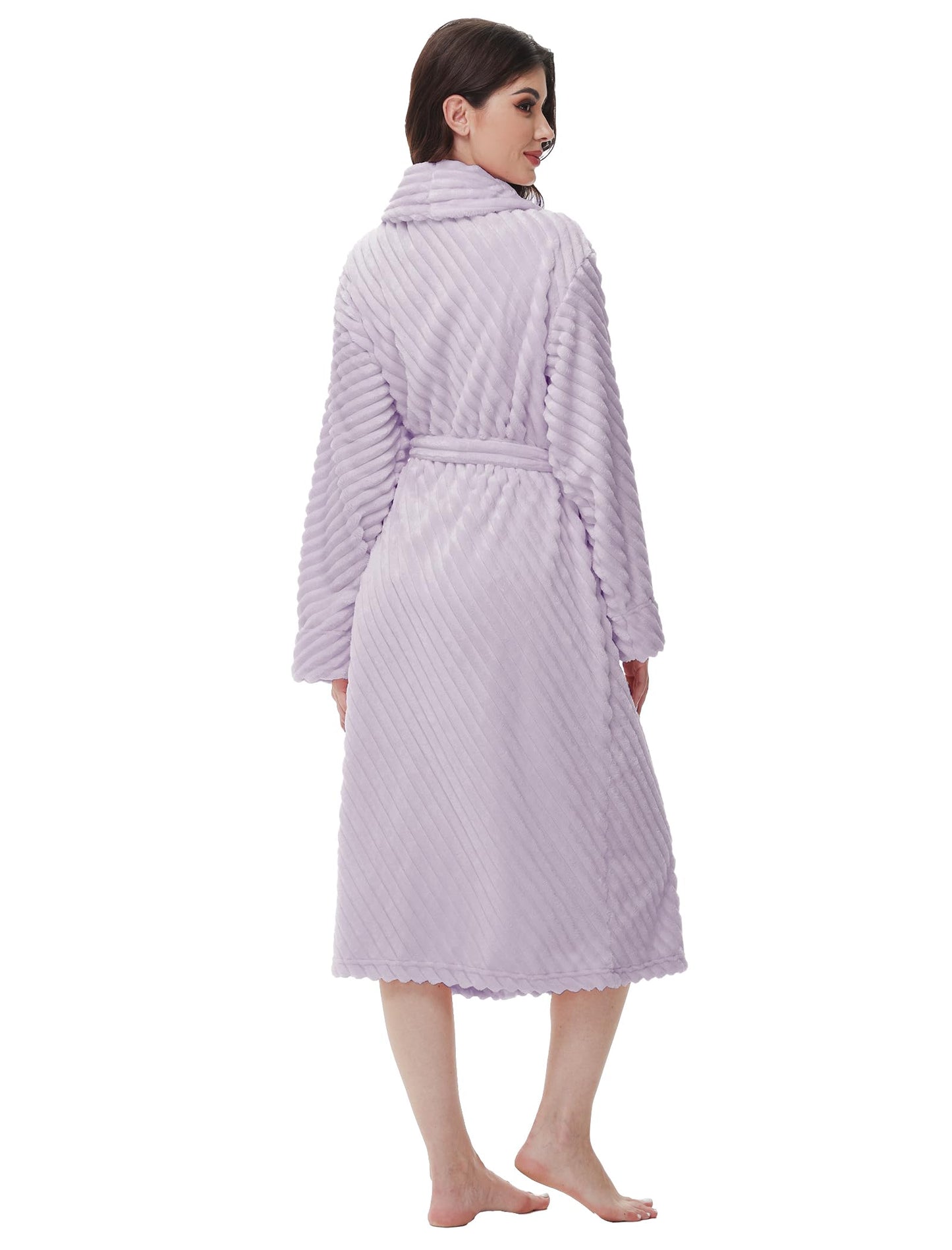 Yurhap Premium Robes for Women - Super Soft Cozy Fleece Womens Robe Plush Long Bathrobe