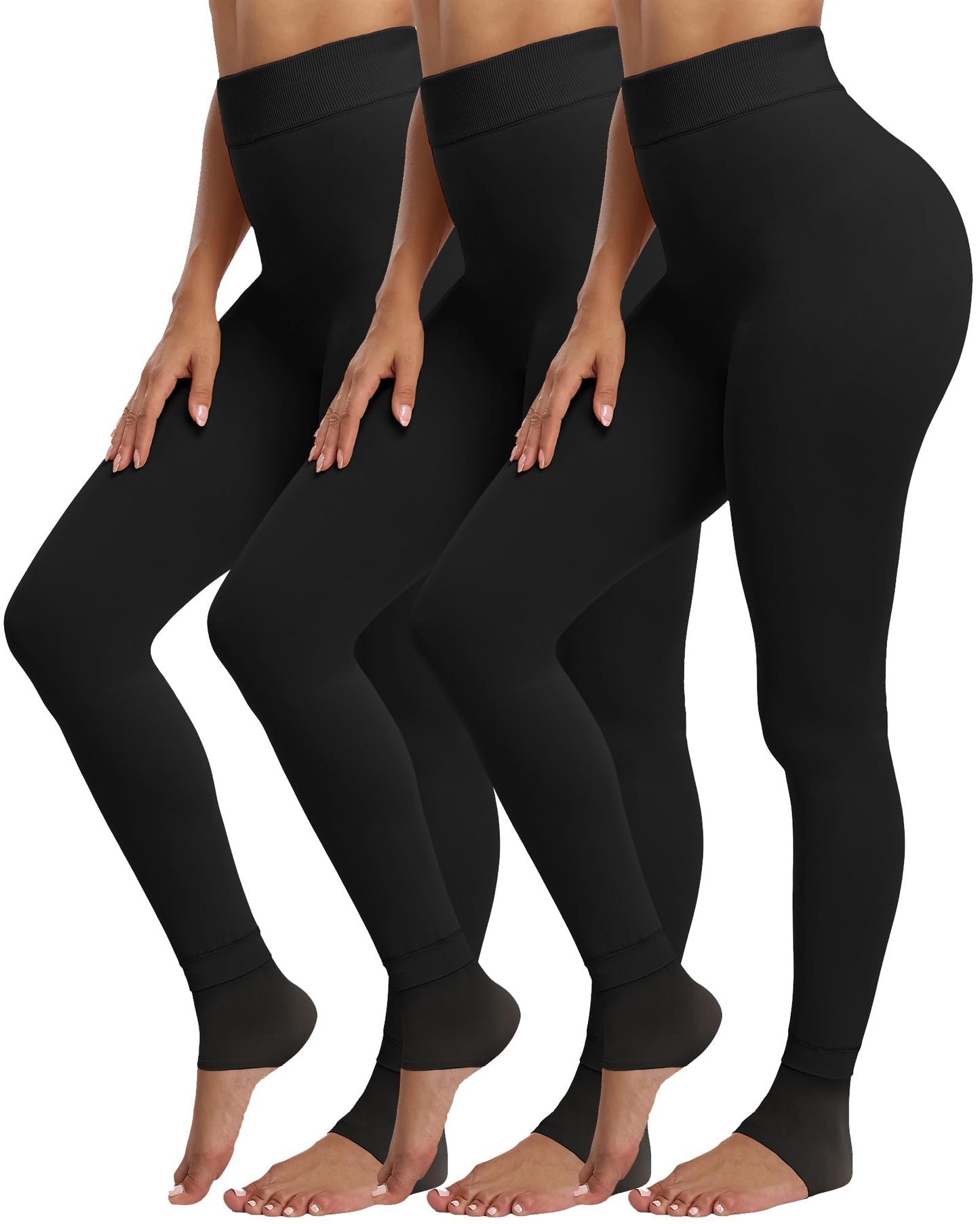 CHRLEISURE Women's Fleece Lined Tights - Fake Sheer Warm Pantyhose Thick Winter Leggings