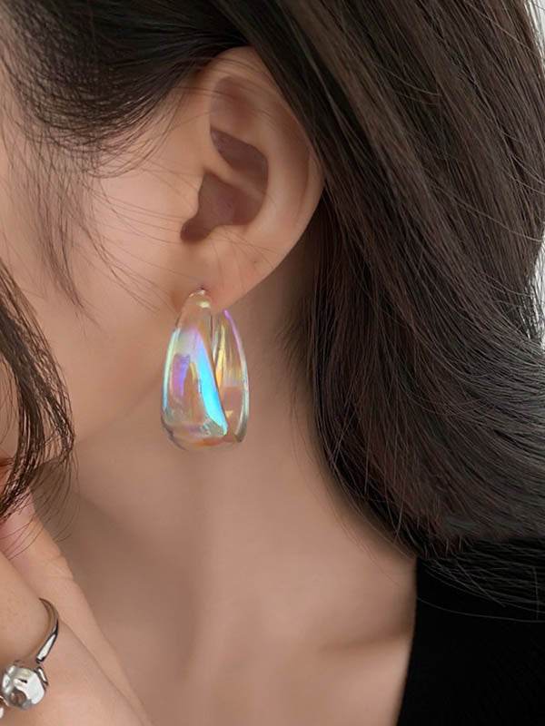 Normcore Geometric Drop Earrings - Bold Contrast Color Design TRANSPARENT / One_size TRANSPARENT / One_size-