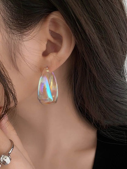 Normcore Geometric Drop Earrings - Bold Contrast Color Design TRANSPARENT / One_size TRANSPARENT / One_size-
