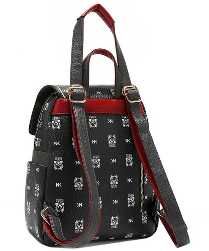 Nicole Lee USA Cat Eco-Leather Convertible Backpack Bag Black / One Size Caramel / One Size Floral / One Size Black / One Size-Caramel / One Size-Floral / One Size-