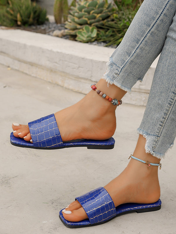 Chic Open-Toe Split Joint Flat Slippers for Effortless Style