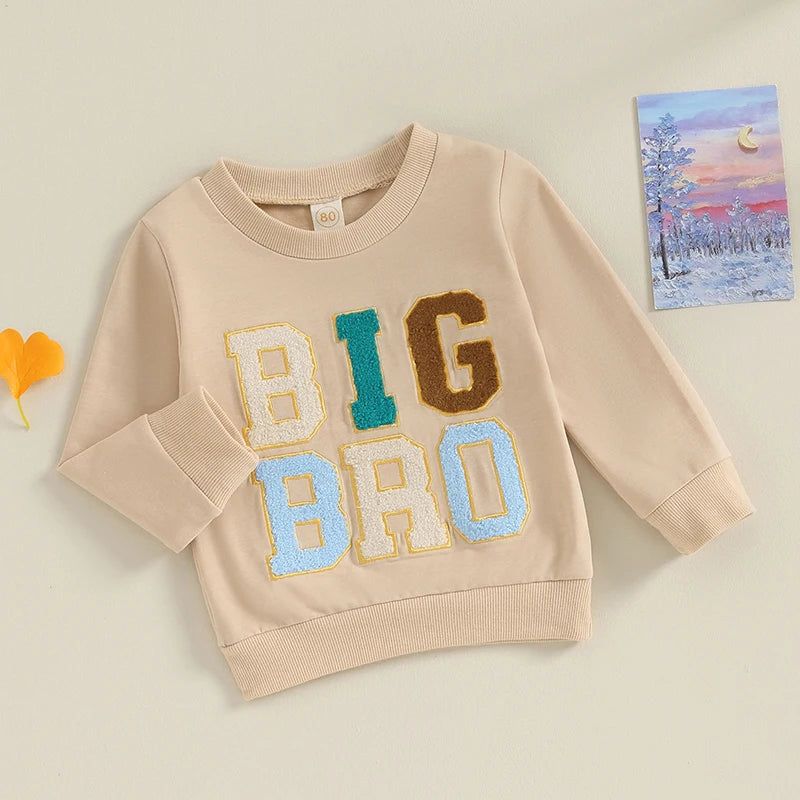 6M-4Y Toddler Baby Boy Big Brother Sweatshirt - Fashionqueene.com-2023-08-07 Lioraitiin 6M-4Y Toddler Baby Boy Big Brother Sweatshirt Crewneck Shirt Fall Winter Clothes