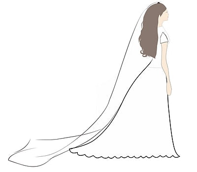 Elegant Two-Tier Classic Tulle Wedding Veil -Shoulder Length, Pure Color Design for a Timeless Touch Ivory Ivory-