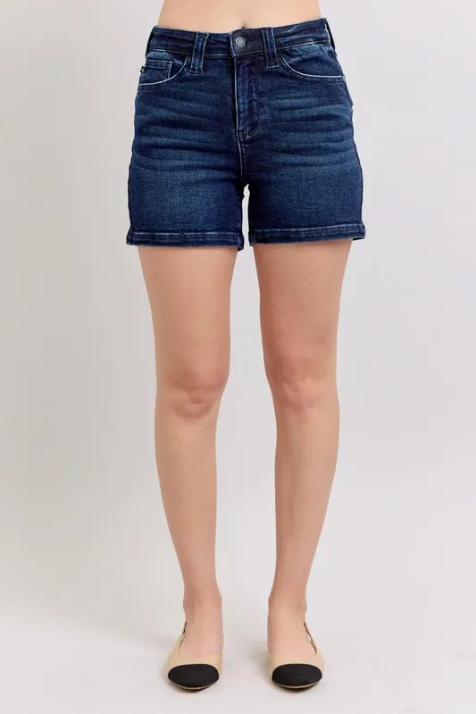 Judy Blue High Waist Back Flap Pocket Denim Shorts MD / S MD / M MD / L MD / S-MD / M-MD / L-MD / 3XL-MD / 1XL-MD / 2XL-