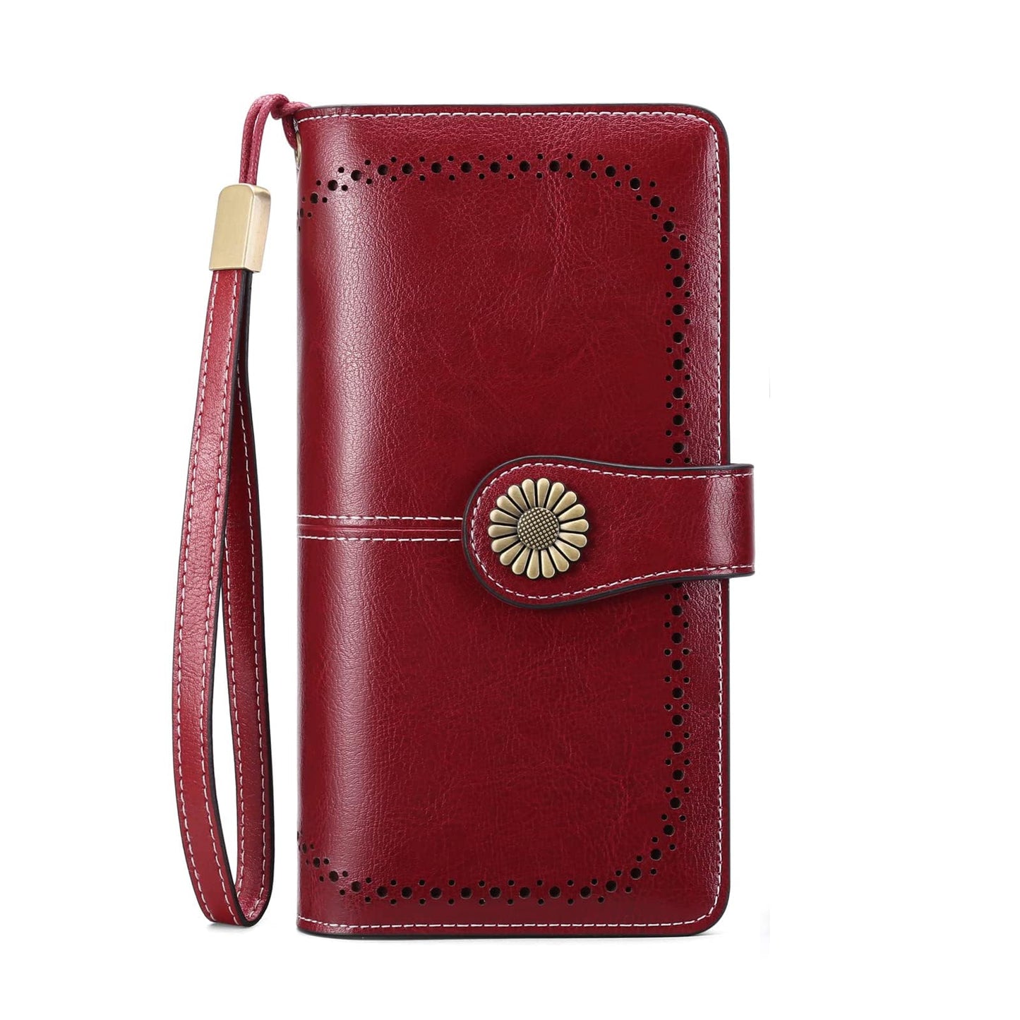 SENDEFN Wallets for Women Leather Credit Card Holder with RFID Blocking Large Capacity Wristlet