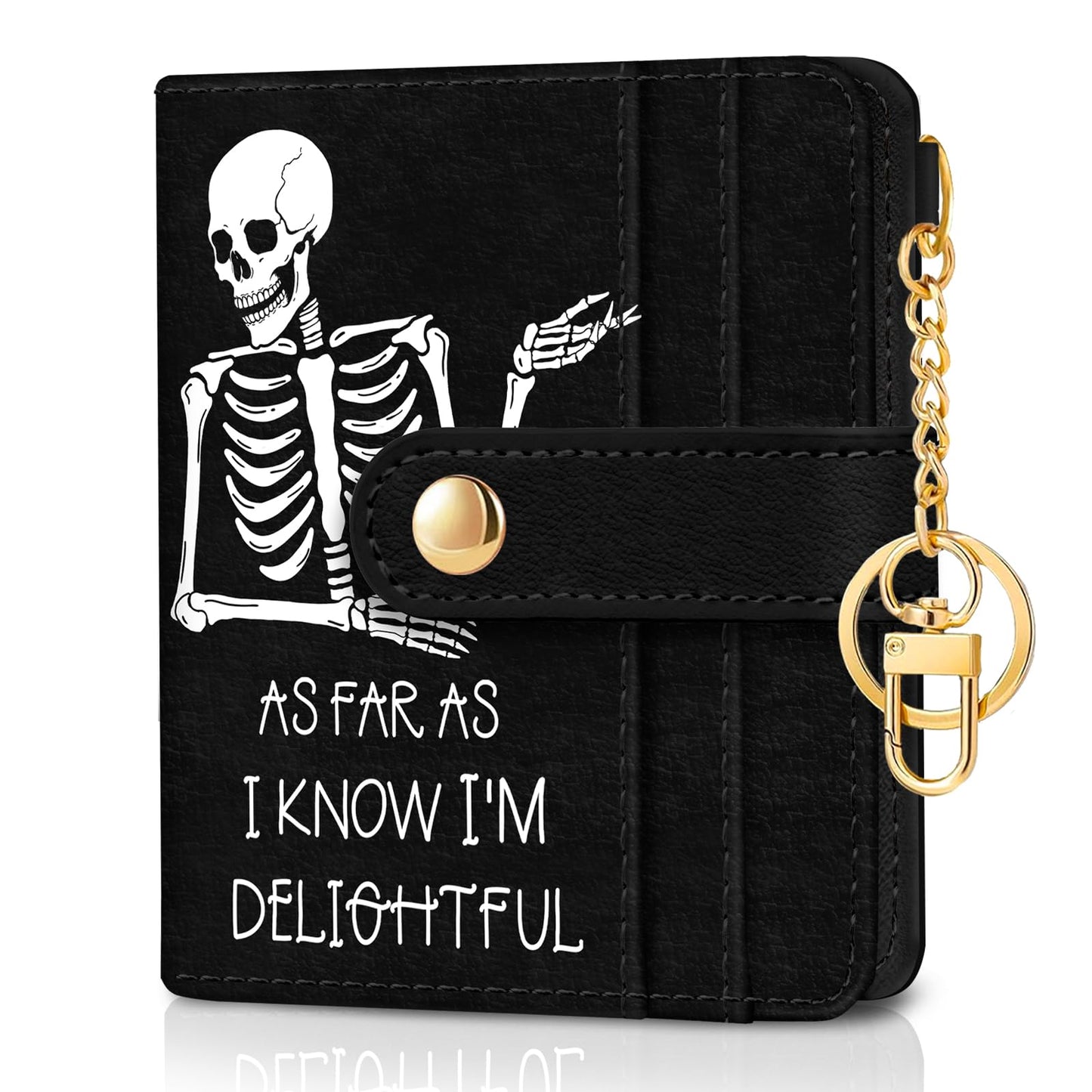Black Cat Floral Rfid Women Wallet, Small Slim Thin Credit Card Wallet, PU Leather Bifold Cash Zipper Coin Pocket ID Window for Female Ladies Teen Girls Girly