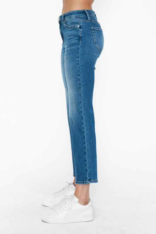 bytos Full Size Cat's Whiskers Mid Rise Ankle Jeans